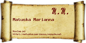 Matuska Marianna névjegykártya